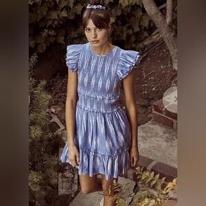 SAYLOR Zinnia Ikat Dress XS Blue